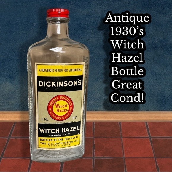 1930’s Antique Dickinson’s Witch Hazel Bottle - Picture 1 of 7